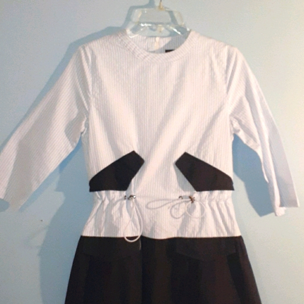 MARLOWE Brand Blue Black Nautical Look Dress Sz s
